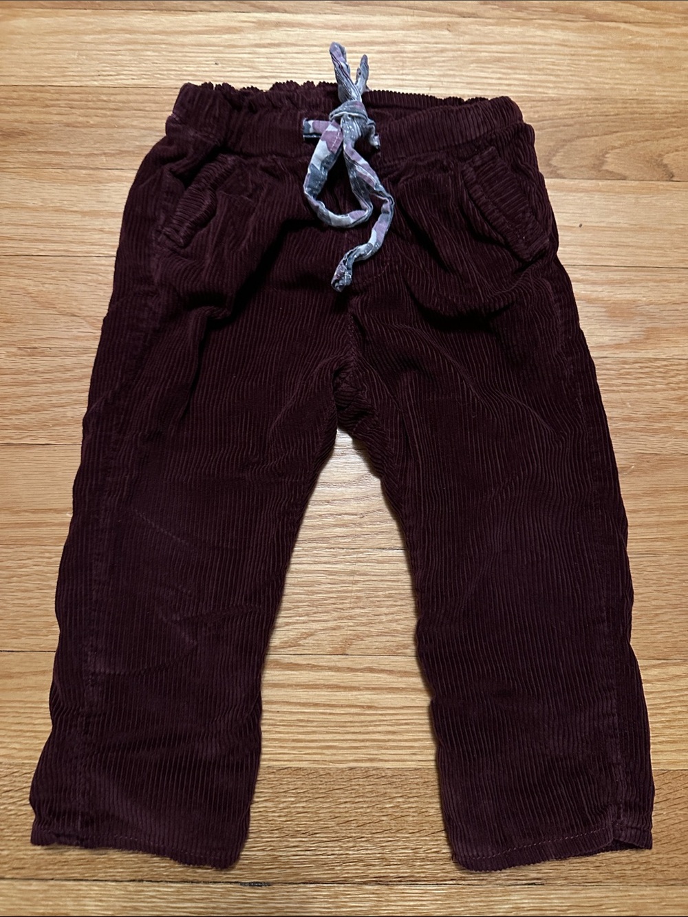 Zara Corduroy Pants in Deep Burgundy, 12-18 months